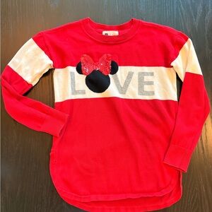Gap Kids Disney Minnie Mouse Glitter Bow Red Kids Sweater